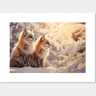 Fox Animal Wildlife Wilderness Colorful Realistic Illustration Posters and Art